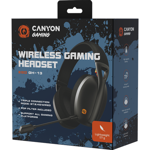 CANYON Ego GH-13 Gaming BT headset, Black slika 8