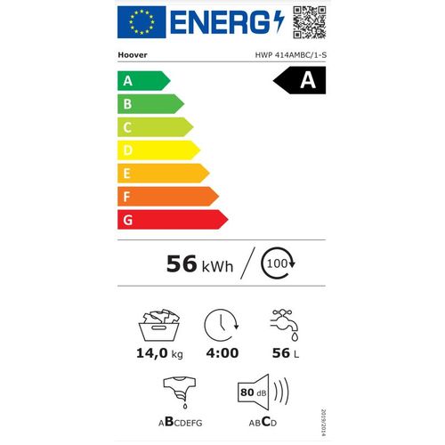 Hoover HWP 414AMBC/1-S Veš mašina, 14kg, 1400rpm, ECO-POWER inverter, WiFi, Dubina 67cm slika 9