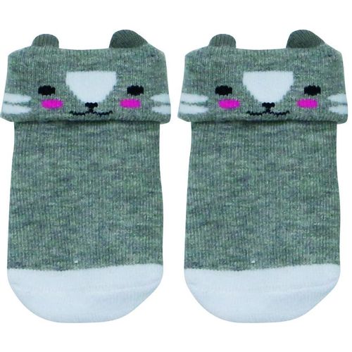 Buba čarapice za nov. siva maca 0-6 mj slika 1