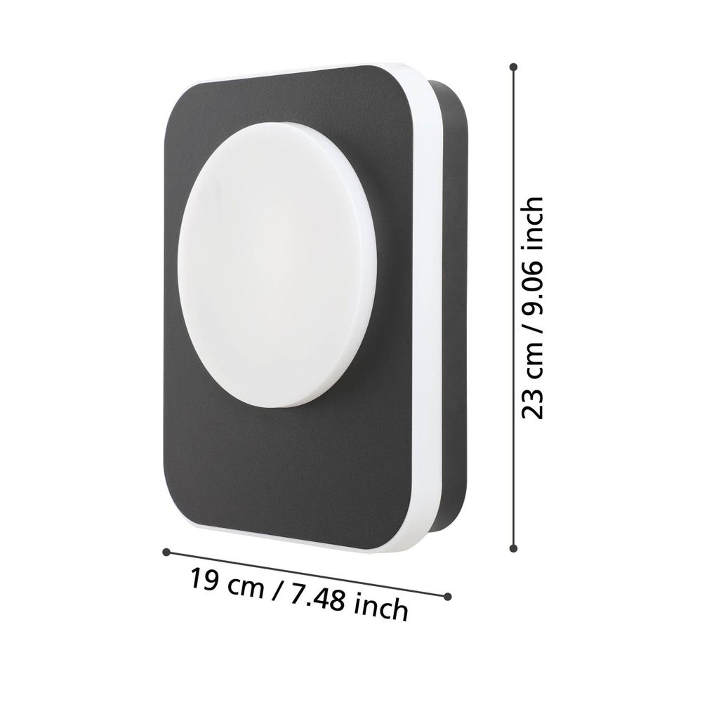 Eglo zidna rasvjeta madriz led 2x3,6w 3000k 740lm crno/bijelo v:190mm slika 3