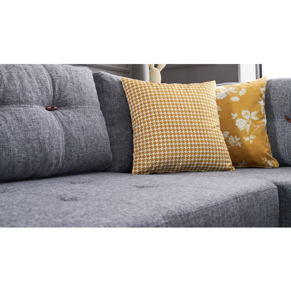 Ugaona Sofa na Razvlačenje Manama - Desni Kut, Siva slika 4
