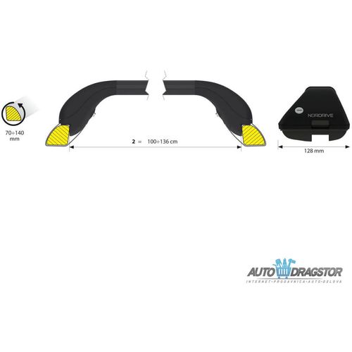 KROVNI NOSACI "SNAP-FIT"ČELIČNE SIPKE SET 110-140CM TELESKOPSKE MAX NOSIVOST 100KG slika 4