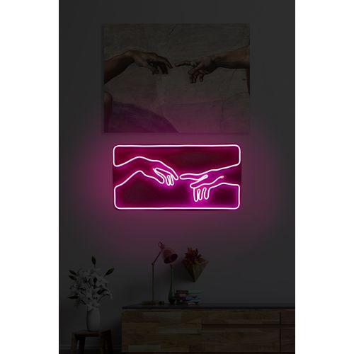 Wallity Ukrasna plastična LED rasvjeta, Creation of Adam - Pink slika 10