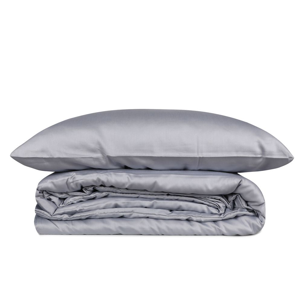 Elegant - Grey Grey Satin King Quilt Cover Set (FR) slika 3