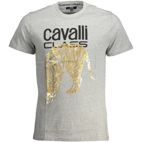 CAVALLI CLASS T-SHIRT SHORT SLEEVE MAN GRAY slika 1