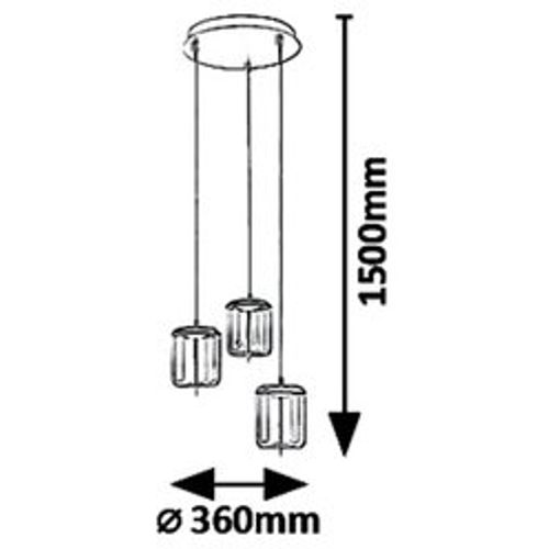 Rabalux Delice, visilica, LED 18W, crna/bronz/smoke slika 5