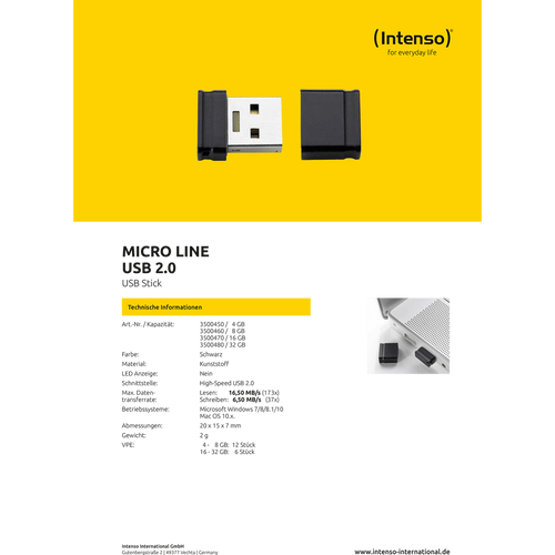 (Intenso) USB Flash drive 16GB Hi-Speed USB 2.0, Micro Line - ML16 slika 4