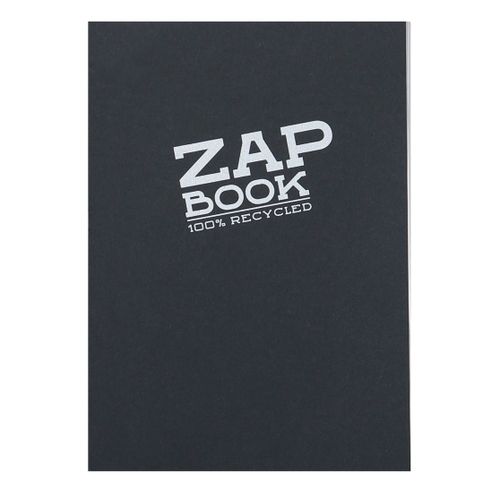 Clairefontaine Zap book A5 80gr 160L, crna boja, bjanko, 100% reciklirani papir slika 1