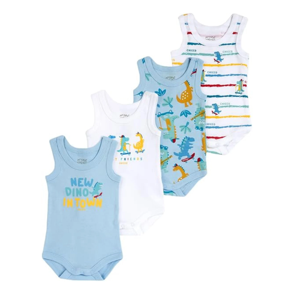 Chicco Bodi bez rukava za bebe Dino, 4kom slika 1