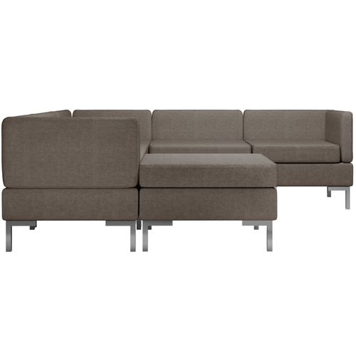 6-dijelni set sofa od tkanine smeđe-sivi slika 5