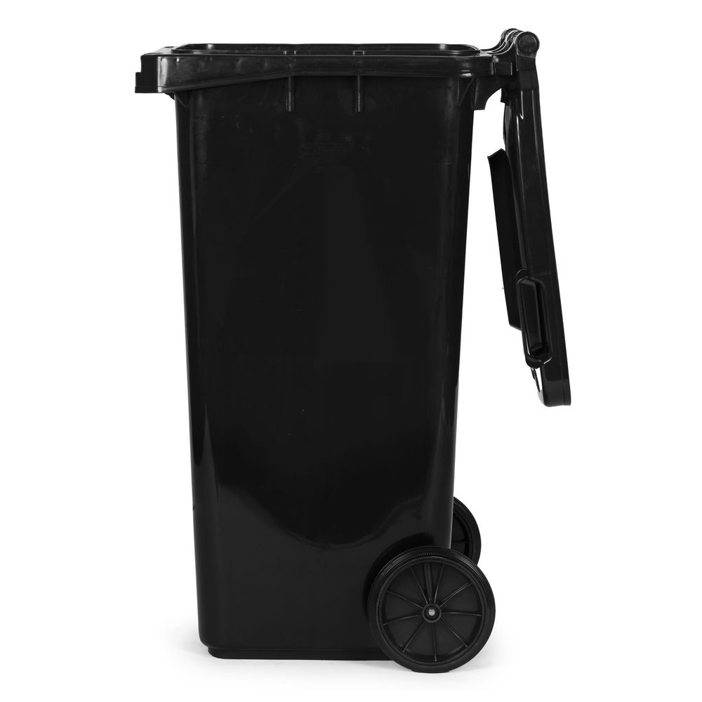 Set od 2 kante za otpad, 2 × 120 L, crna i smeđa, za miješani i bio otpad, s gumenim kotačima slika 6