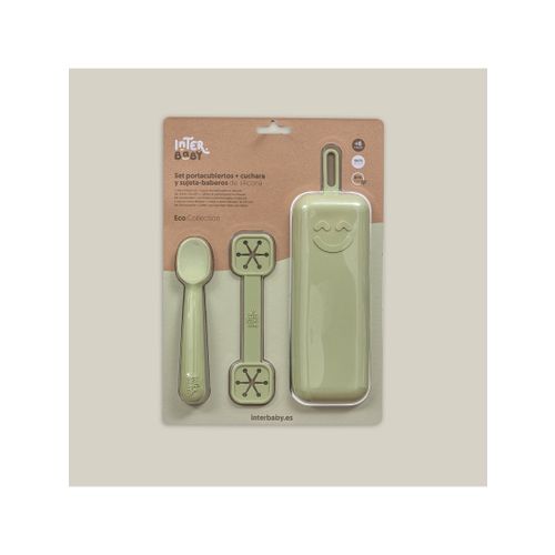 Interbaby set silikonskog pribora za jelo Olive Green slika 4