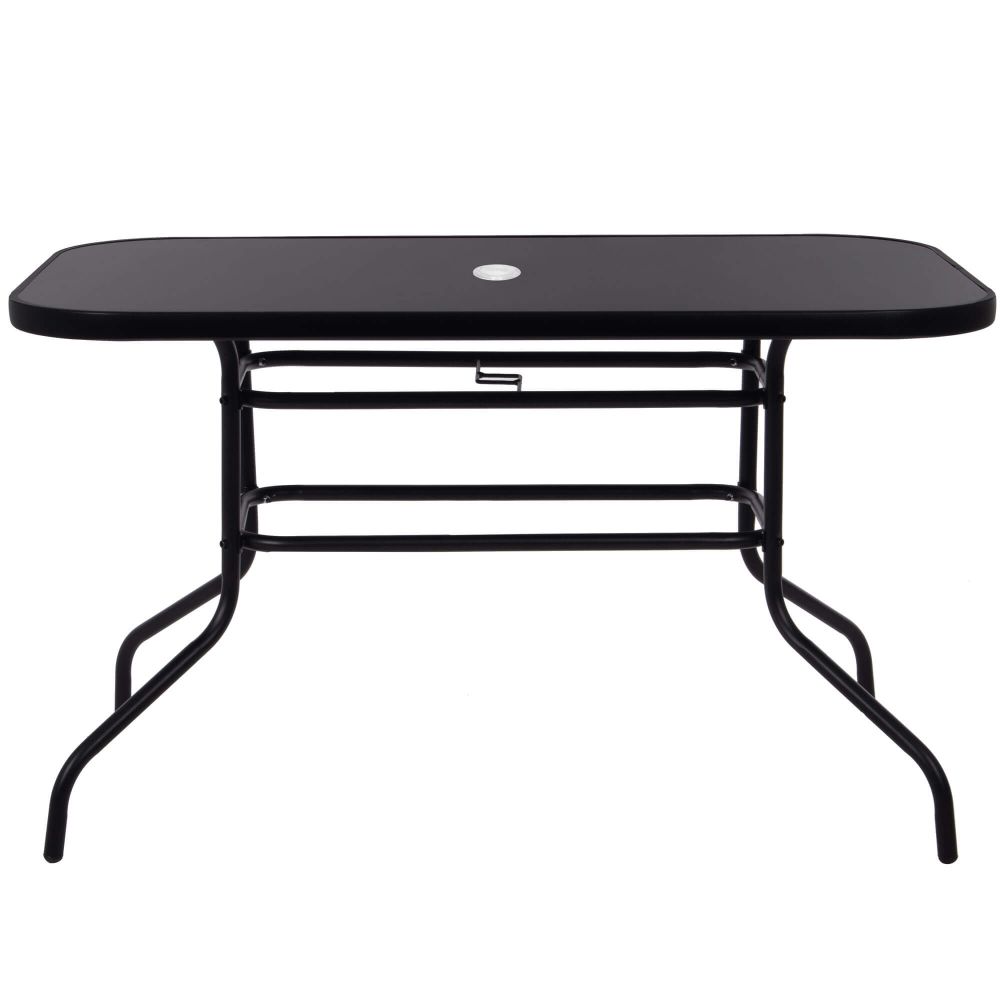 Springos metalni vrtni stol 140x80 cm crni slika 7