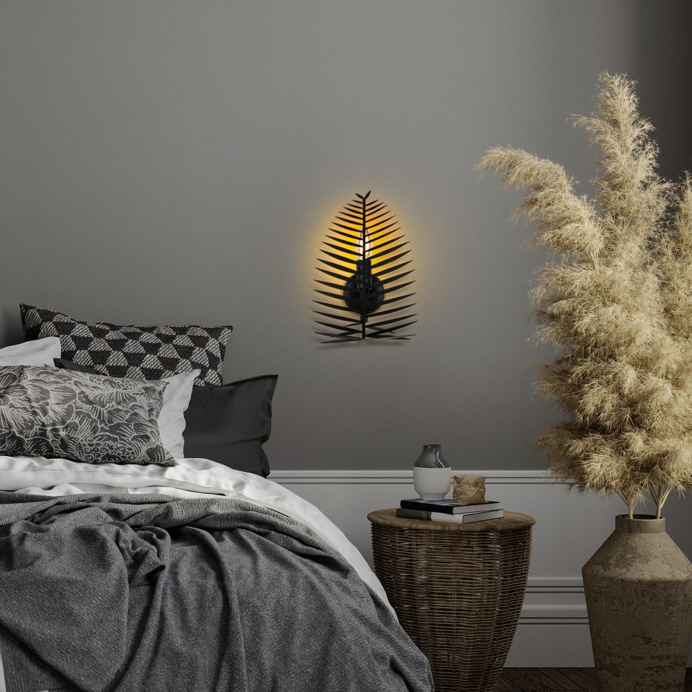 Zidna Lampa Leaf - 15321, boje: Crna slika 3