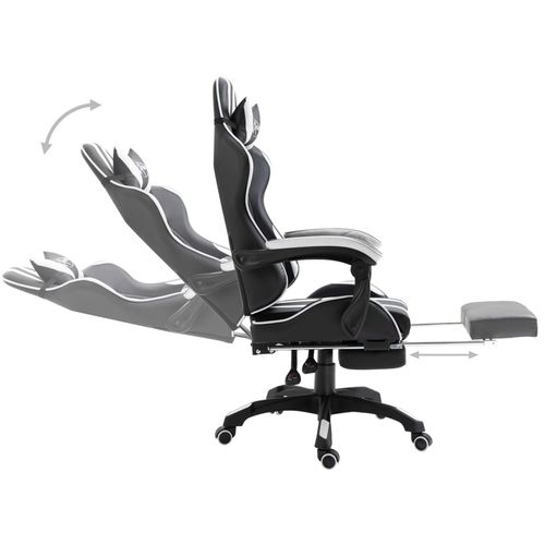 Igraća stolica od umjetne kože s osloncem za noge bijela slika 11