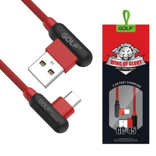 Mikro usb kabl 1m 90° GOLF GC-45m crveni slika 1