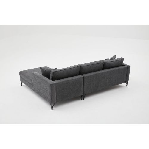 Atelier Del Sofa Kutna garnitura, Antracit Crno, Berlin Right - Anthracite, Black slika 6