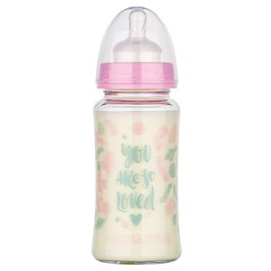 BABY NOVA Staklena flašica za bebu 0m+ 230ml, Roza