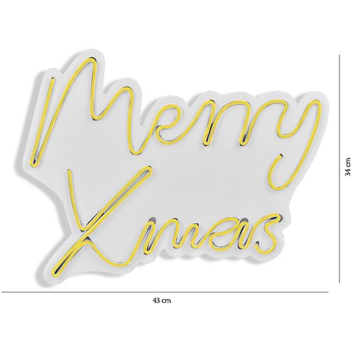Wallity Ukrasna plastična LED rasvjeta, Merry Christmas - Yellow slika 8
