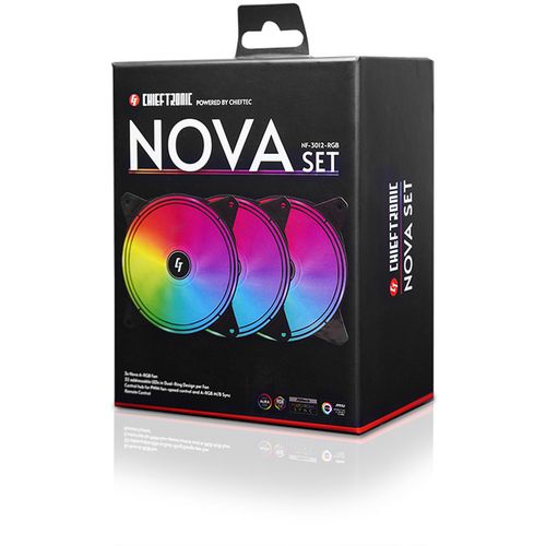 Chieftec Nova Set 3xRGB3x120mm, Control Hub DF-1004 pin PWM fan, 3pin ARGB slika 4