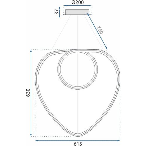 TOOLIGHT Stropna svjetiljka Hanging Loop LED + Daljinski upravljač APP798-cp Krom slika 14