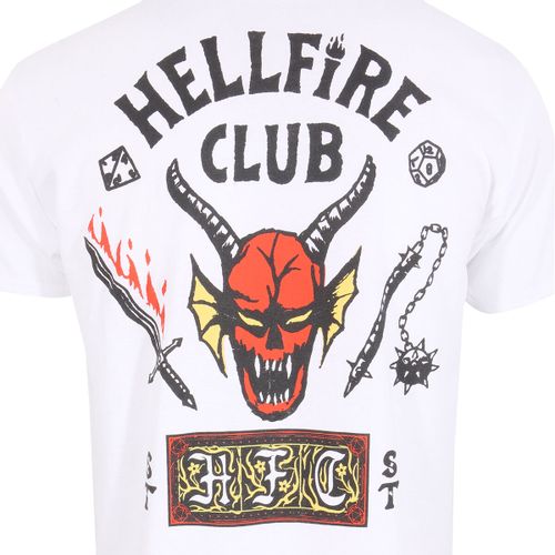 Majica Kratkih Rukava Stranger Things Helfire Club Bijela Uniseks XXL slika 2