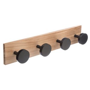 Five zidna vješalica 4 kukice 40x6.5x8cm mdf crna