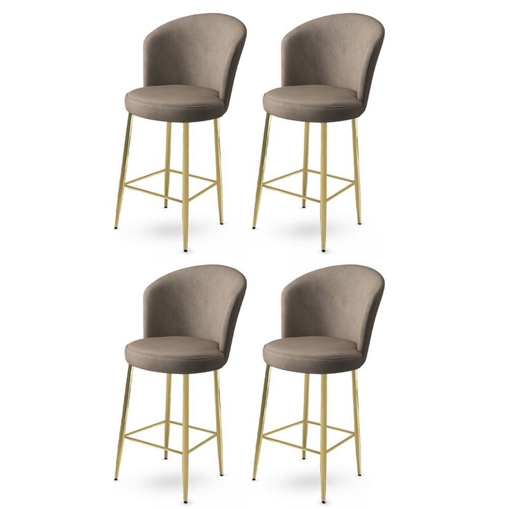 Fora - Cappuccino, Gold Bar Stool Set (4 komada) slika 1