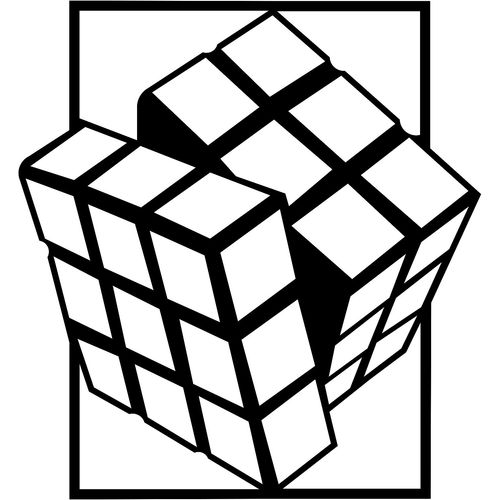 Wallity Rubik's Cube Black Decorative Metal Wall Accessory slika 5