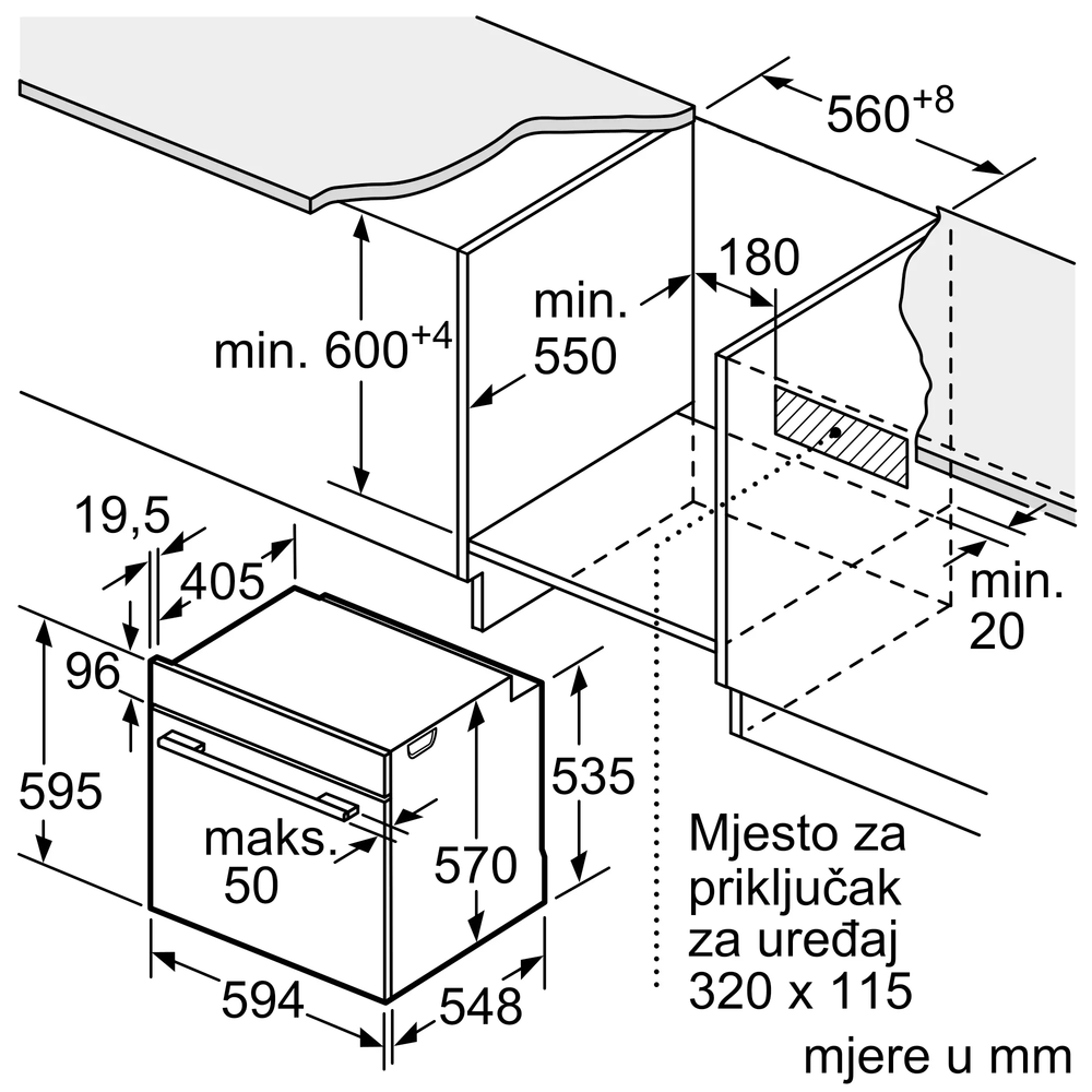 BOSCH Ugradbena pećnica HBG578BB3 / 71 l, 60 cm slika 6