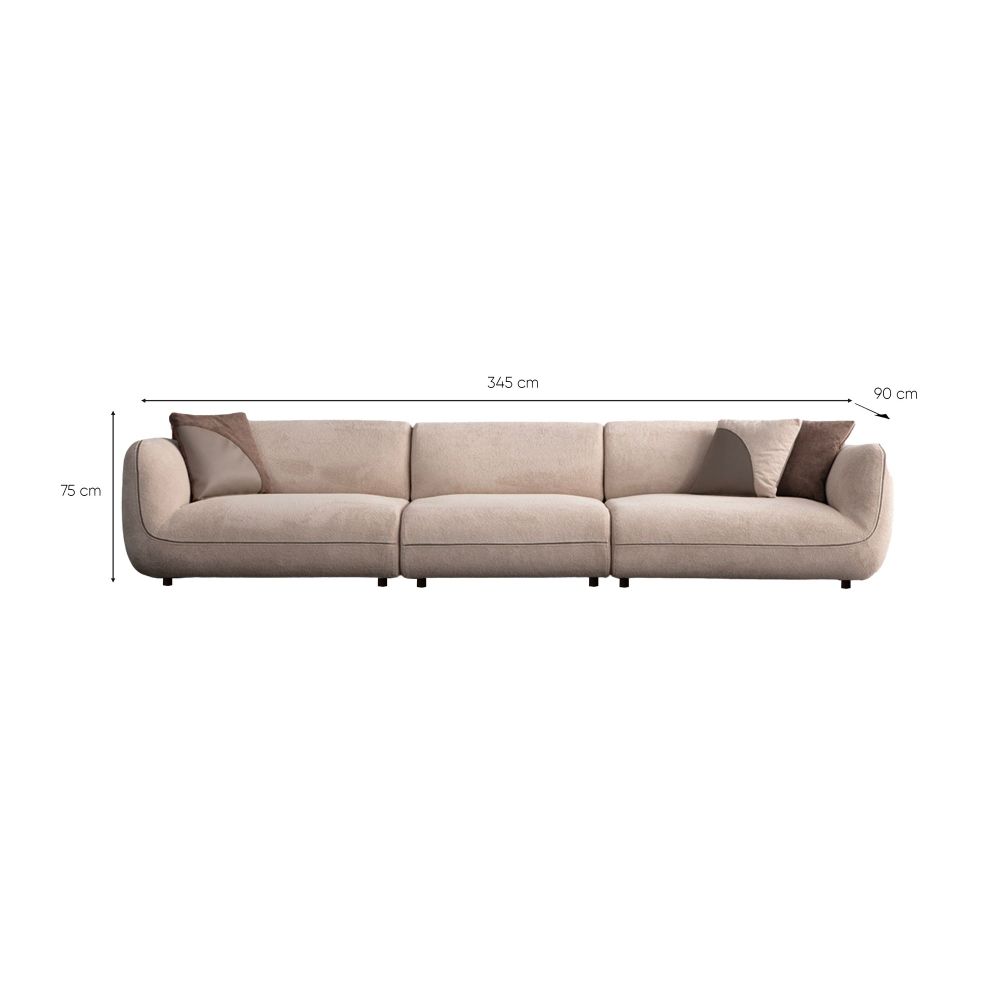 Sofa za 3 osobe Pavia - 5 sjedišta (L1,5+O1+1,5R) - boja: krem slika 9