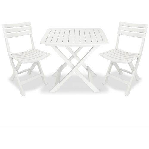 3-dijelni sklopivi bistro set plastični bijeli slika 10