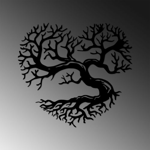 Wallity Metalna zidna dekoracija, Heart Tree slika 4