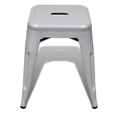 Složivi stolci 2 kom sivi metalni slika 23