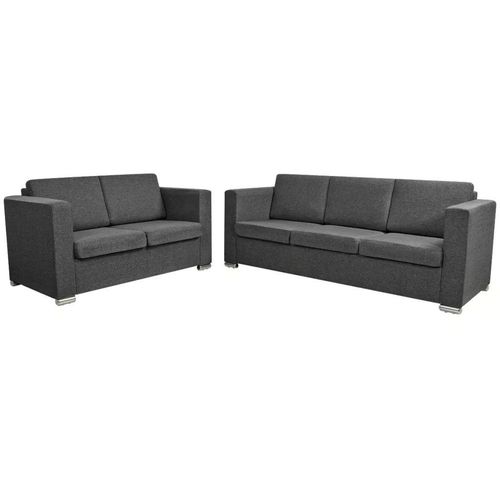 Dvodijelni set sofa od tkanina tamnosivi slika 12