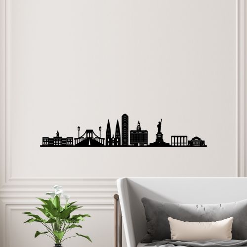 Wallity Metalna zidna dekoracija, New York Skyline slika 3