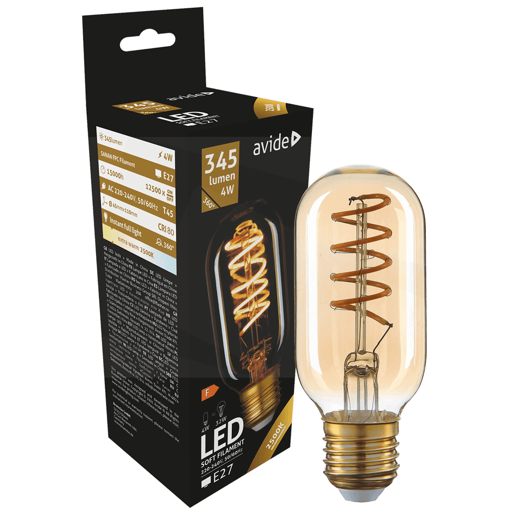 Avide Sijalica, LED 4W, E27, 2700K, 360°, 230V AC, toplo bijela - T45 4W E27 slika 1