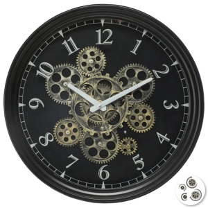 Atmosphera zidni sat meca 37x7cm metal/staklo/polipropilen crni