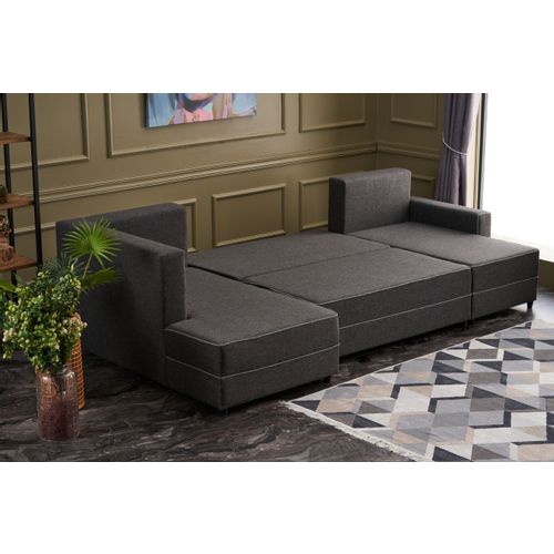 Atelier Del Sofa Kutna garnitura na razvlačenje, Antracit, Ece Panoramik - Anthracite slika 4