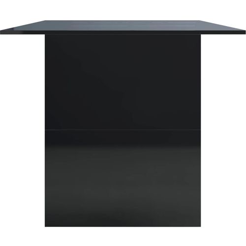 Blagovaonski stol visoki sjaj crni 180 x 90 x 76 cm od iverice slika 23