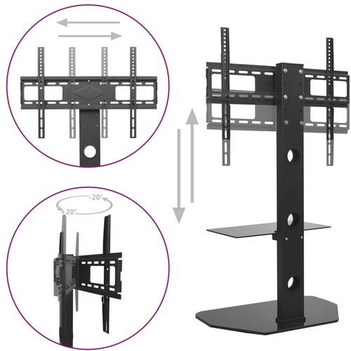 Okretni podni nosač za TV VESA 600 x 400 mm s policom slika 13