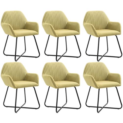 Blagovaonske stolice od tkanine 6 kom zelene slika 9