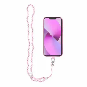 Privjesak za telefon CRYSTAL DIAMOND / dužina kabla 74cm (37cm u omči) / oko vrata svijetloružičasta