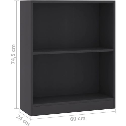 Polica za knjige siva 60 x 24 x 74,5 cm od konstruiranog drva slika 18