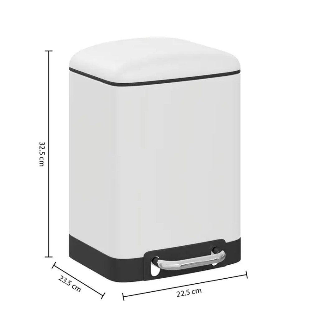 Five kanta za smeće ariane 6l 22.5x23.5x32.5cm metal bijela slika 2