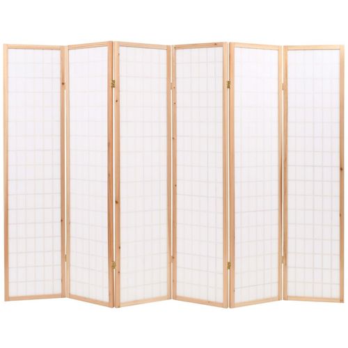 Sklopiva sobna pregrada sa 6 panela u japanskom stilu 240x170 cm prirodna slika 11