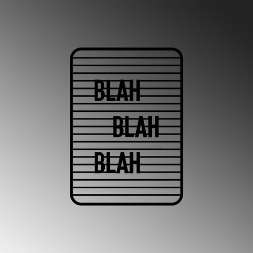 Blah Blah Blah Black Decorative Metal Wall Accessory slika 4