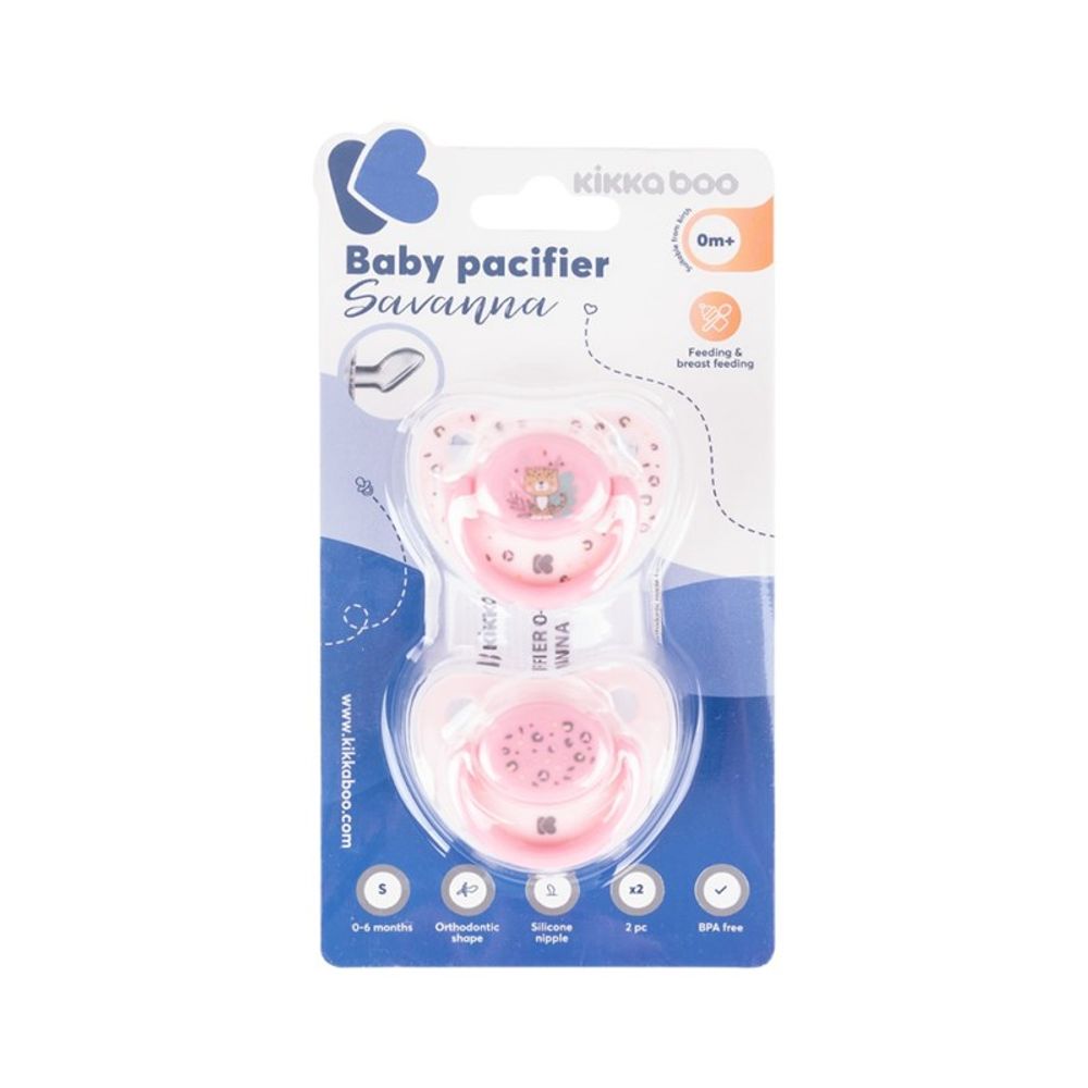 Kikka Boo Duda varalica Savanna 0-6mj - Silikon, 2kom Pink slika 6
