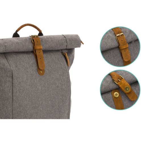 Fillikid torba/ruksak za pelene Rolltop Berlin, siva slika 23