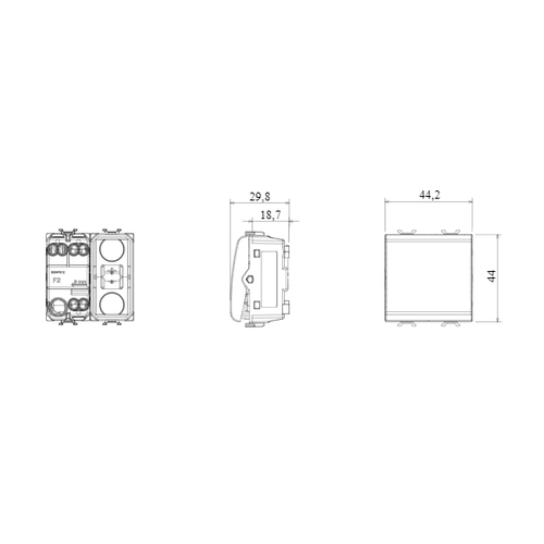 GEWISS DUGME 1P 250V AC - NE 16A SVETLJIVO - SA DIFUZOROM - 2 MODULA - SATEN CRNA - CHORUSMART slika 2